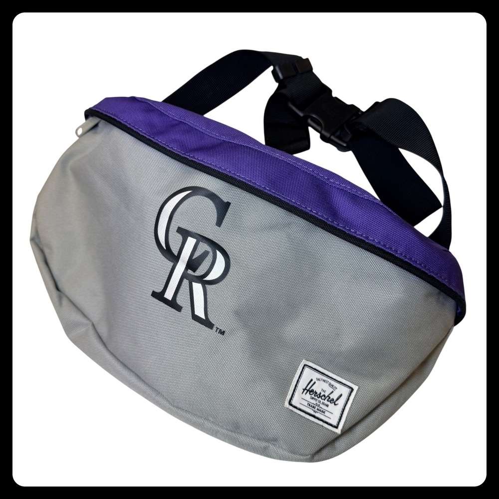 Herschel Colorado Rockies Fanny Pack Large Gray Purple MLB Belt Bag Adjustable